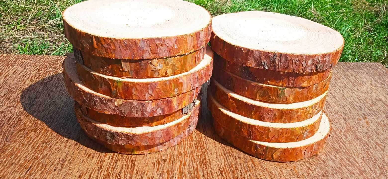Plastry drewna, 30 sztuk, 15-20 cm, krążki drewniane, podstawki