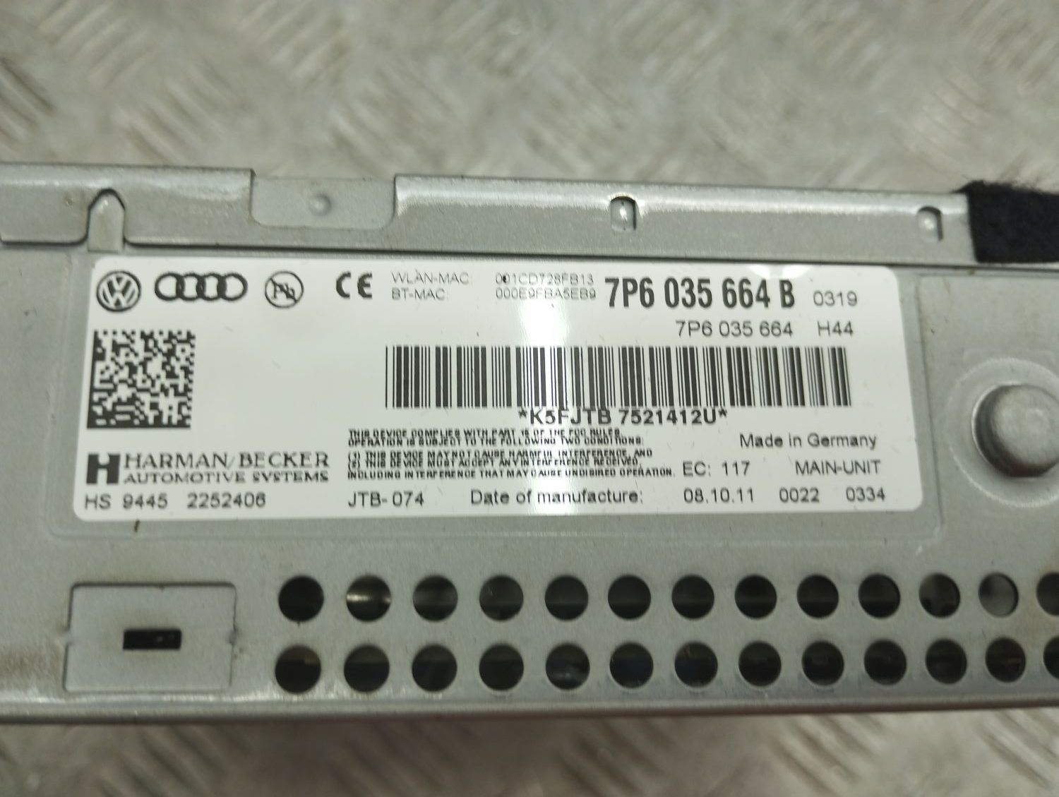 Блок управления мультимедиа 7P6035664B для Volkswagen Touareg 2 2010-2