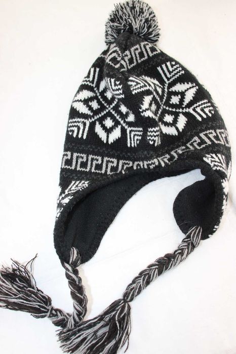 sj2 chłopięca zimowa czapka uszatka z pomponem 3-5 lat 53 cm