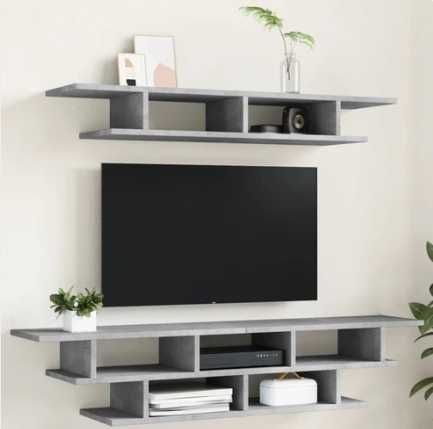 Móveis de parede para TV derivados de madeira cinzento cimento