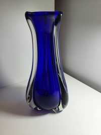 Stary niebieski wazon Czeski kobaltowy chabrowy