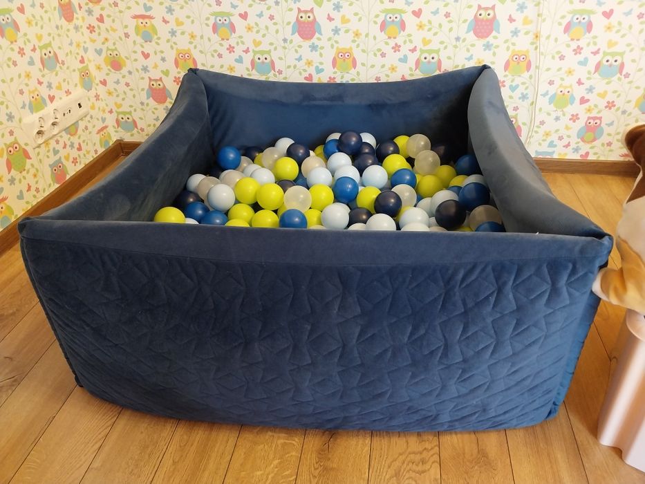 Duży suchy basen z kulkami XXL 2-osobowy granatowy do zabawy kulki