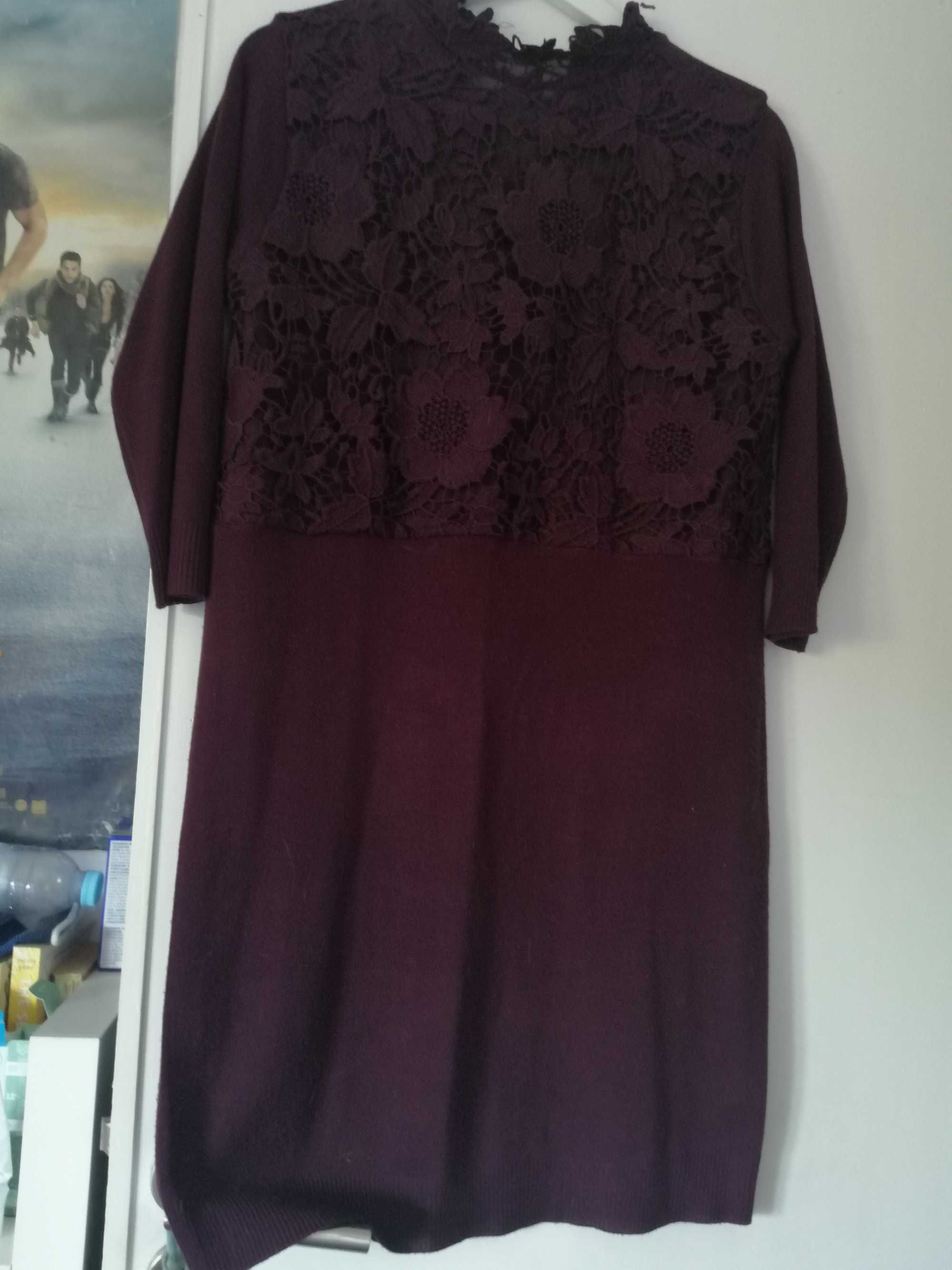 Vestido malha bordeaux