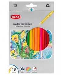 Kredki ołówkowe trójkątne 18 kolorów TOMA