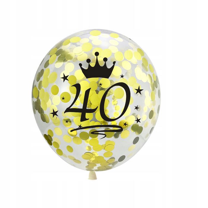 Oro Party Zestaw dekoracji urodzinowych na 40 urodziny konfetti