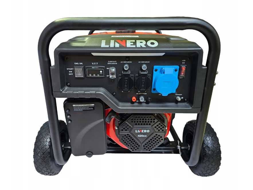 Генератор бензиновий LINERO 7.3/7.5 кВт, 25 л, 4-такт., однофазовий
