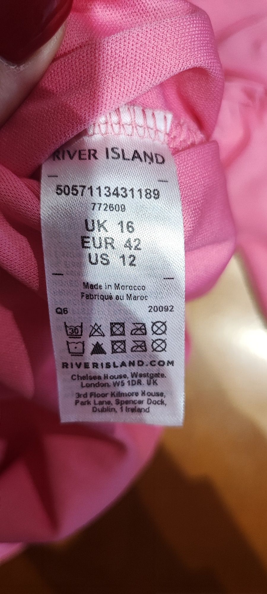 Cukierkowa różowa ciążowa sukienka, River Island, rozmiar XL (42)