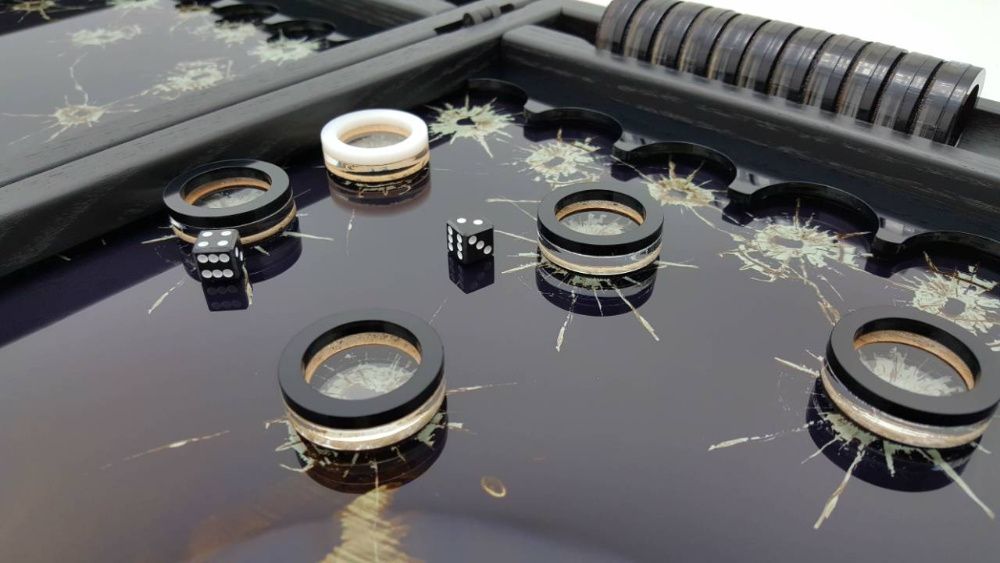 Нарды Хай-тек из каленого стекла. Дизайн. Подарок мужу. Art-limit.