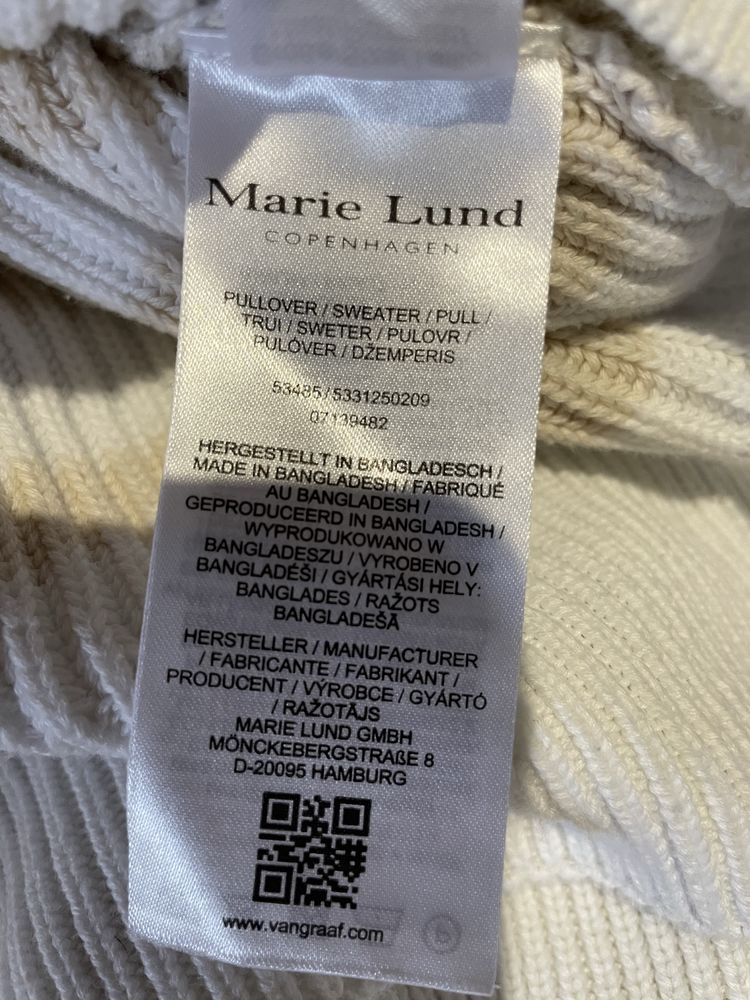 Sweter Marie Lund Copenhagen beżowe paski prążki