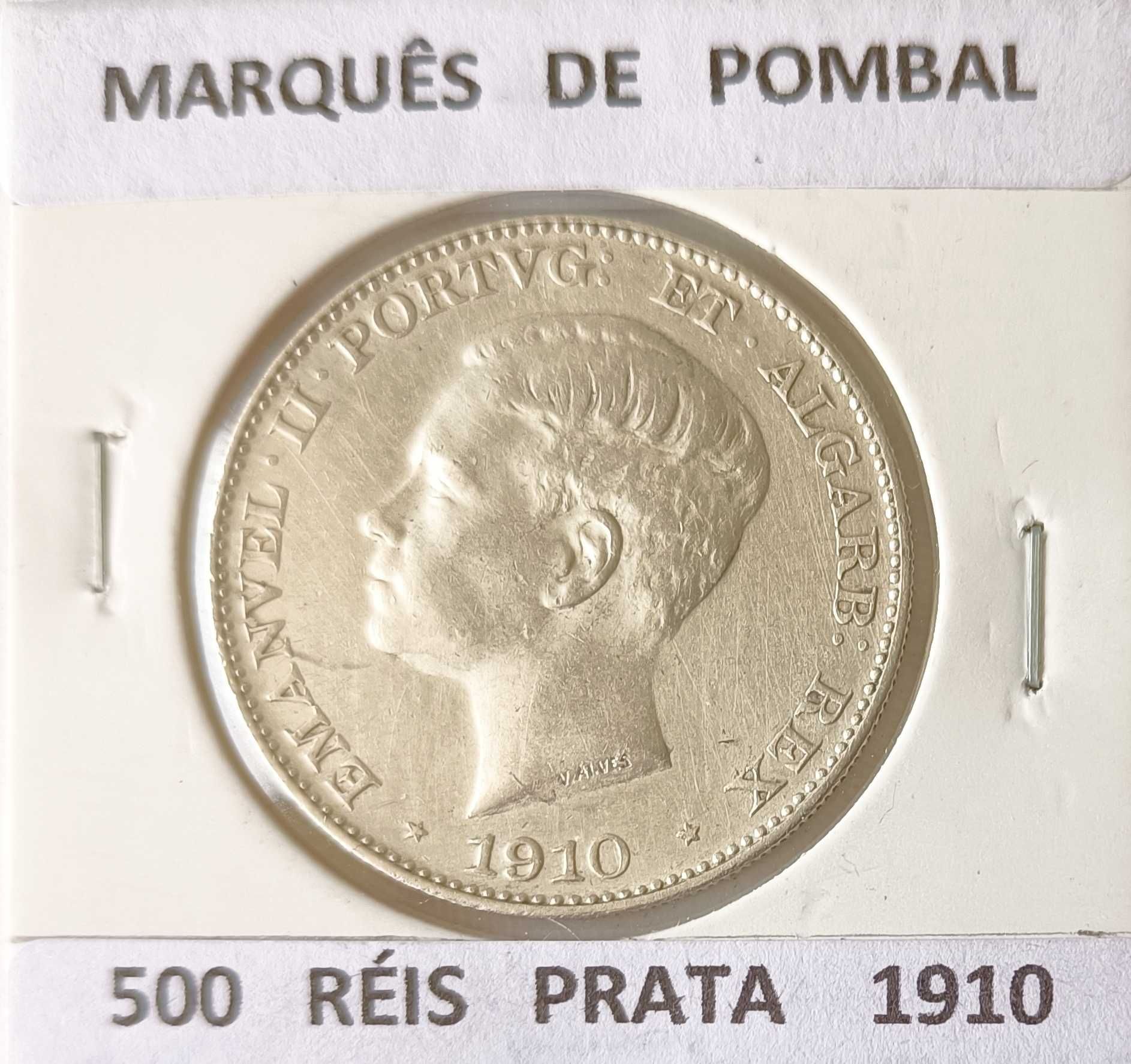 5 Tostões 500 Réis Prata Rei D. Manuel I I  ( Marquês de Pombal )