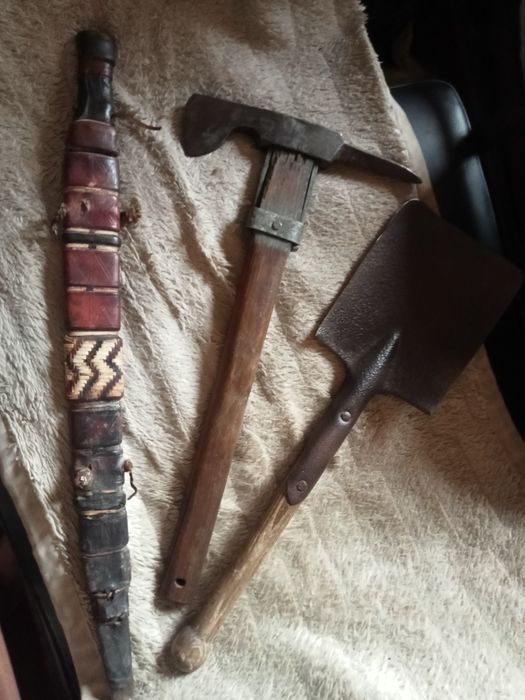 Stara szabla kindżał Afryka Łopatka piechoty Saperka i Toporek WH 2wś.