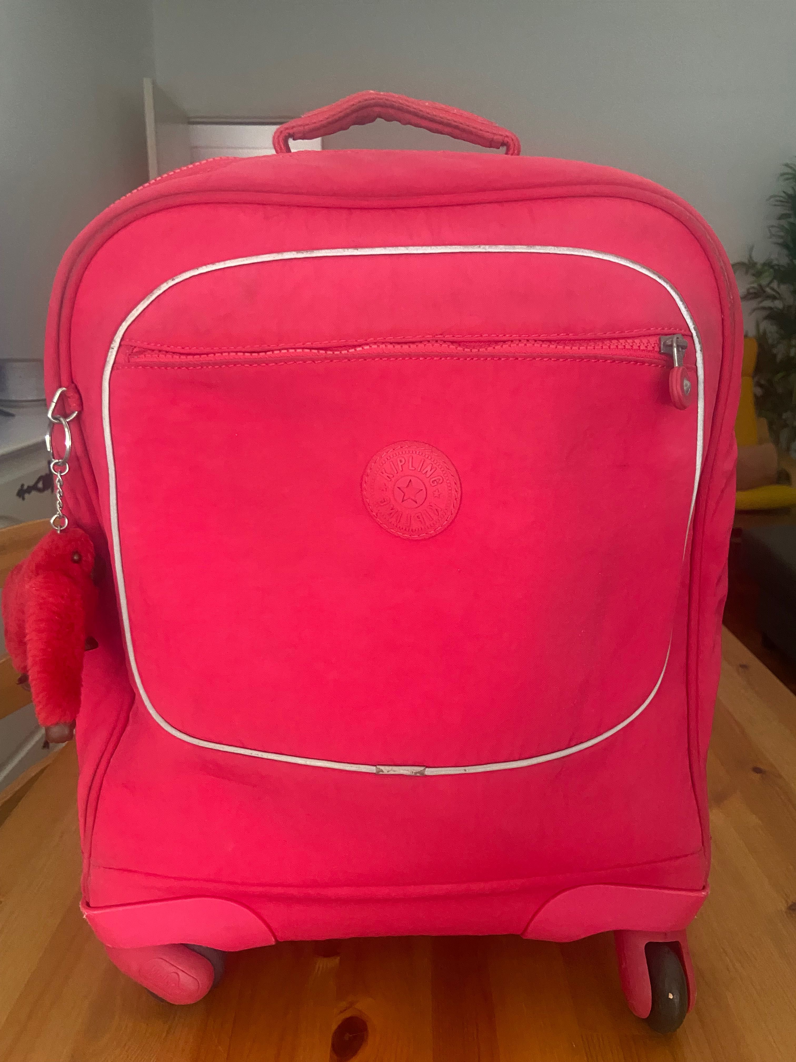 Mochila Kipling Pink com rodinhas