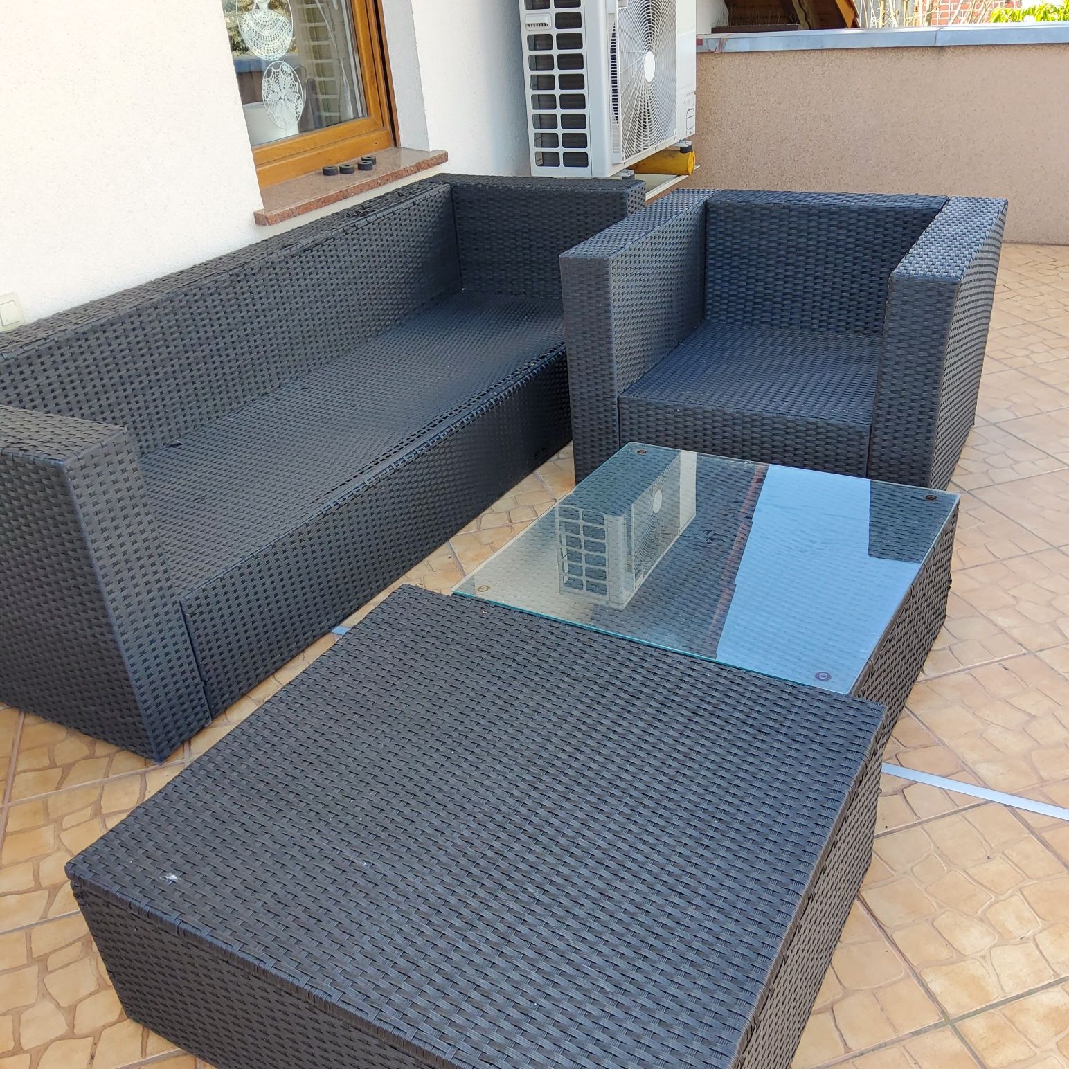 Meble ogrodowe technorattan xxl uszkodzone sofa 3 osobowa