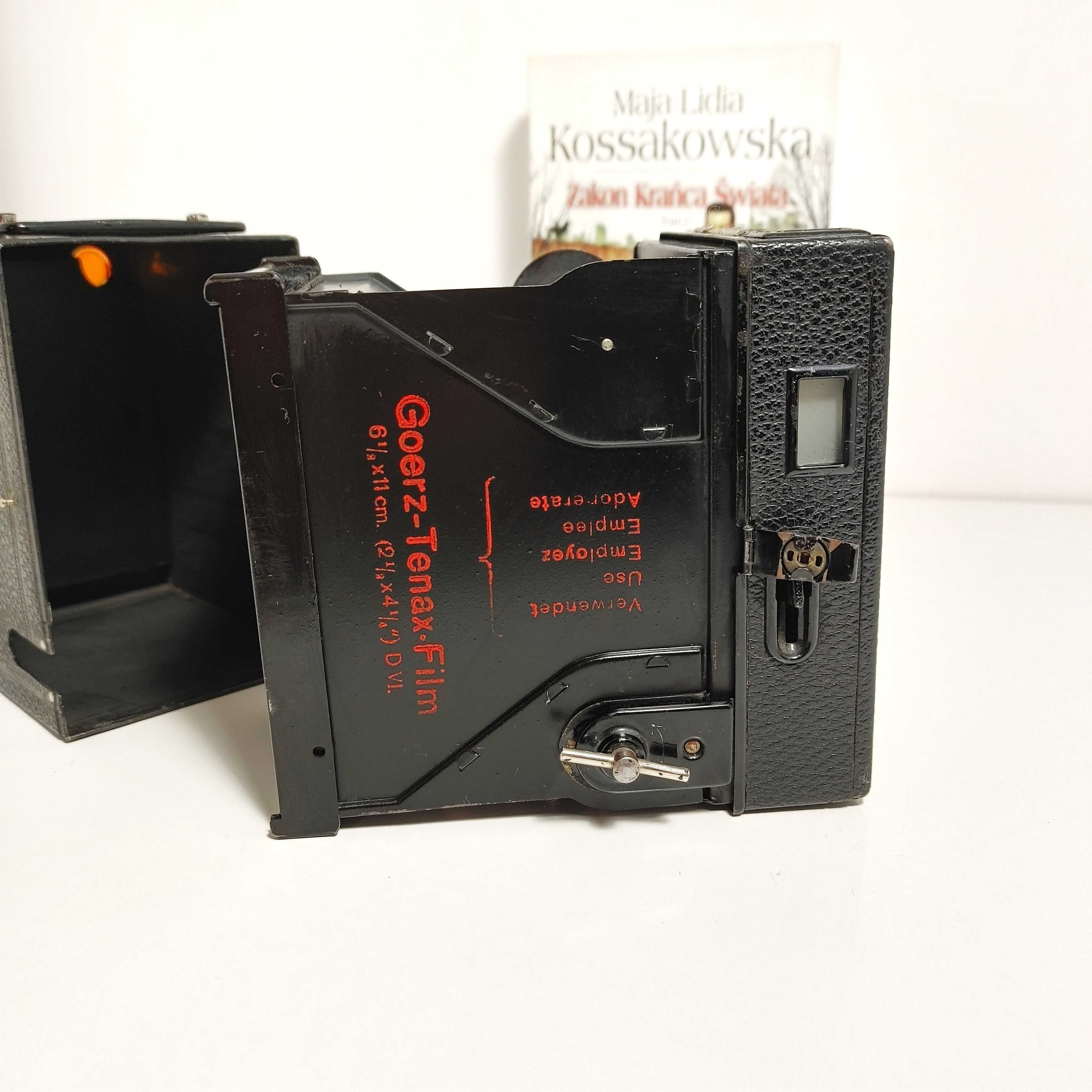 Aparat pudełkowy z 1924 r Hahn Goerz Tengor z obiektywem Frontar BOX