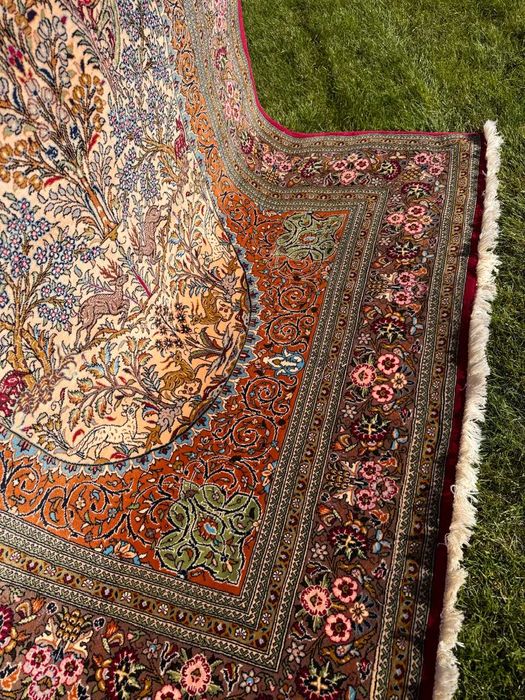 Nowy dywan perski r.tkany kaszmirowy Ghoum Figural 220x140 gal 38tyś