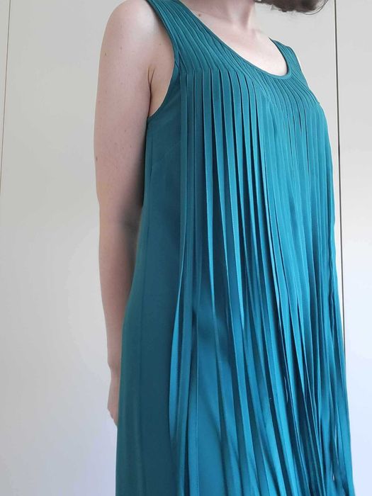 Vestido Azul Petróleo com Farripas (NOVO)