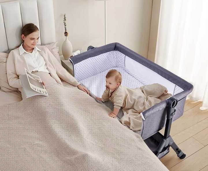 Łóżeczko dostawne mobilne z przewijakiem składane regul. 3 poz kółka