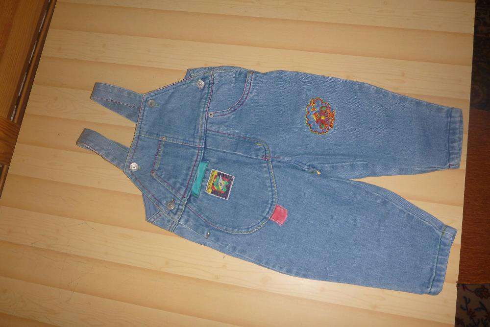 spodnie jeansowe ogrodniczki 80