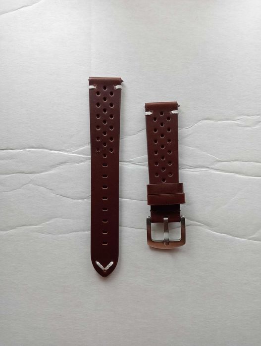 кожаный ремешок 20мм 22мм с перфорацией