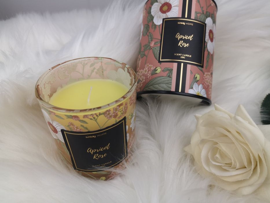 Świeca zapachowa Apricot Rose świeczka Morela i Róża nowa Sinsay
