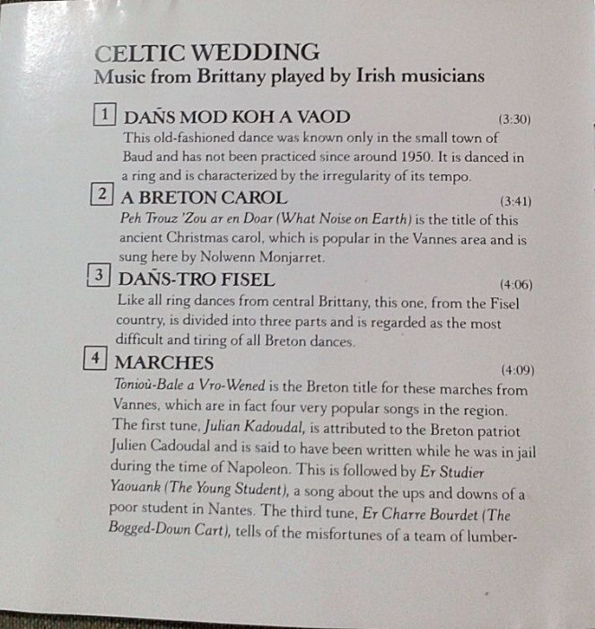 CD Celtic Wedding. The Chieftains. RCA. Irish Music.