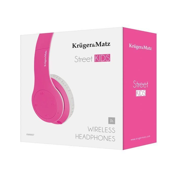 Słuchawki bezprzewodowe bluetooth dzieci KrugerMatz Street Kids różowe