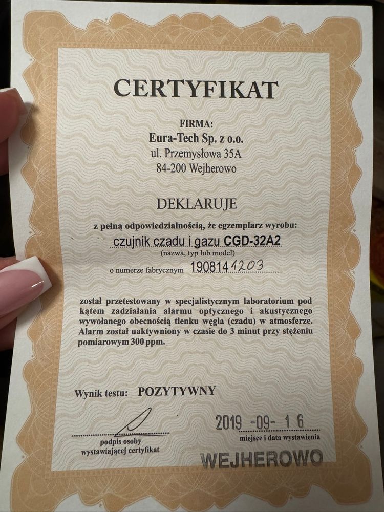 Czuknik dymu czadu nieuzywany