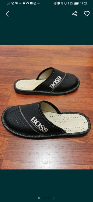 Skórzane Pantofle Męskie Boss