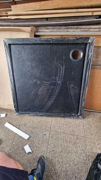 Brodzik akrylowy Schedpol Atla kwadratowy 90 x 4,5 cm czarny