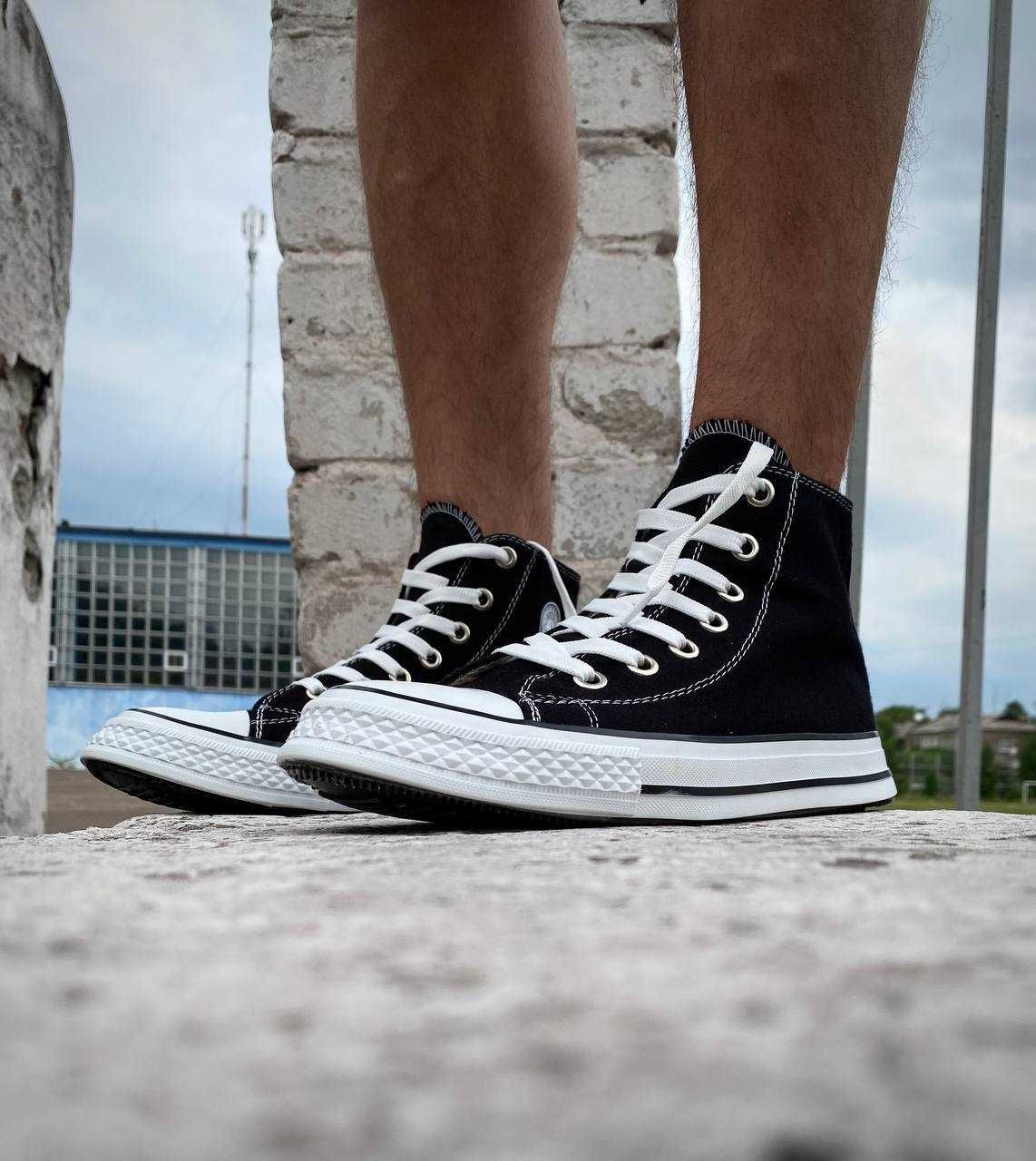 Converse All Star Конверси чорно-білі високі чоловічі 36-44