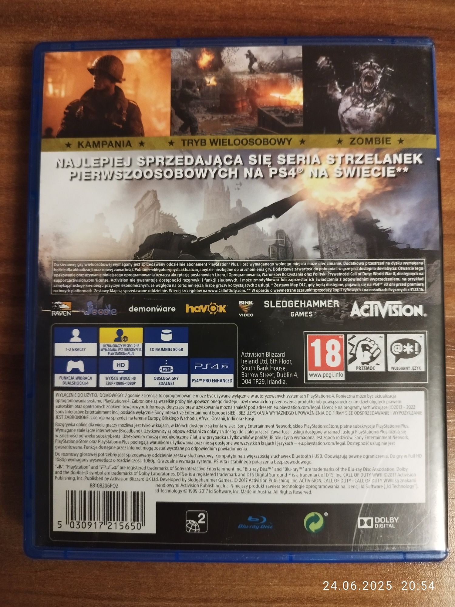 Call Of Duty WWII WW2 / Dubbing PL / Ps4 Ps5