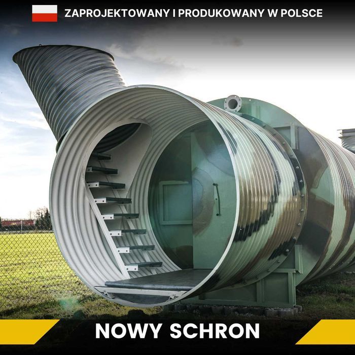 Schron/Bunkier/Ukrycie/Schron rurowy o wymiarach 6/10/15 m x 3 m