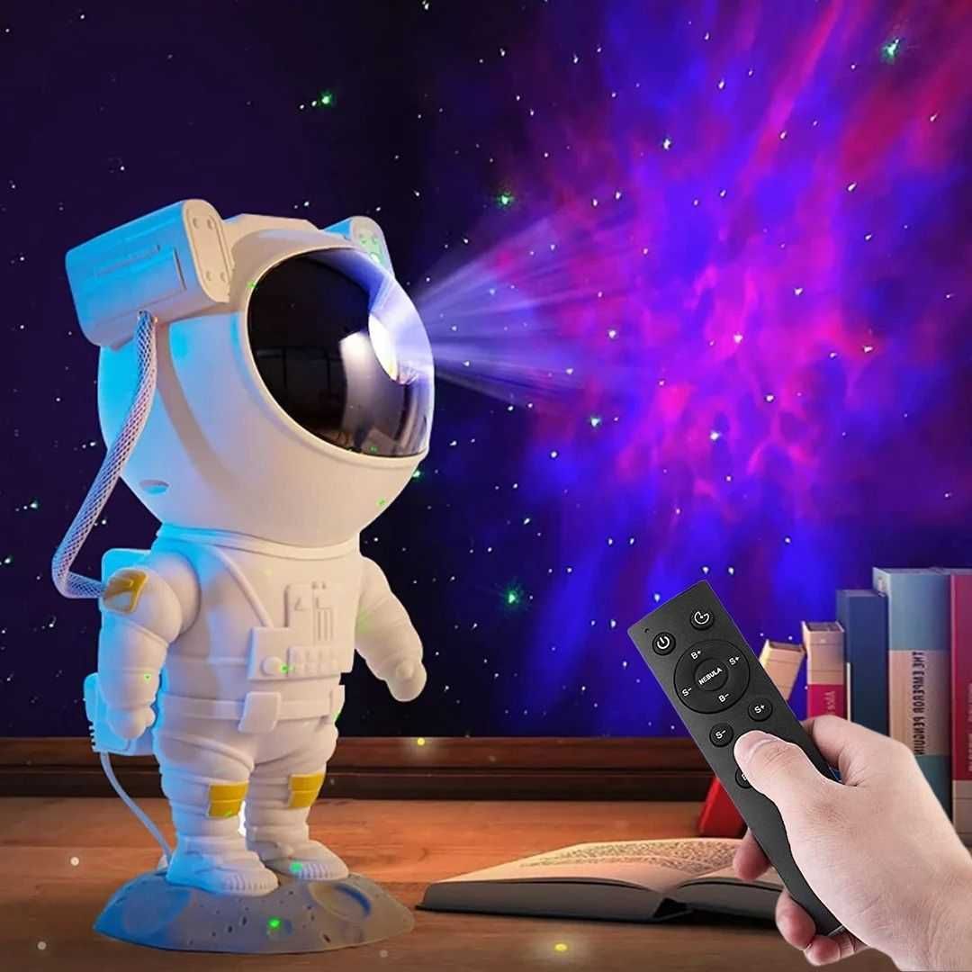 Projektor Gwiazd ASTRONAUTA | Lampka Nocna z 8 Trybami Świecenia