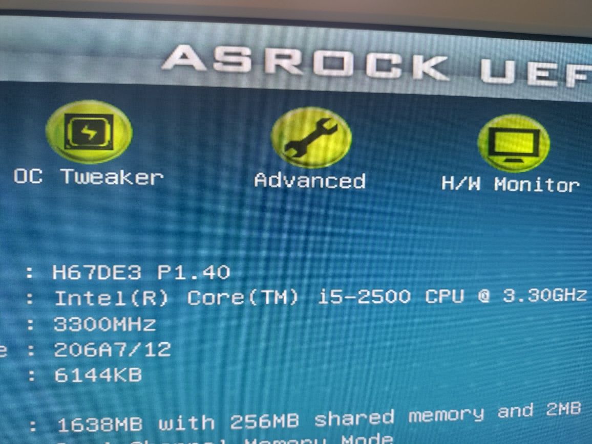 Комплект ASRock H67DE3 + I5 2500 + 8 GB
