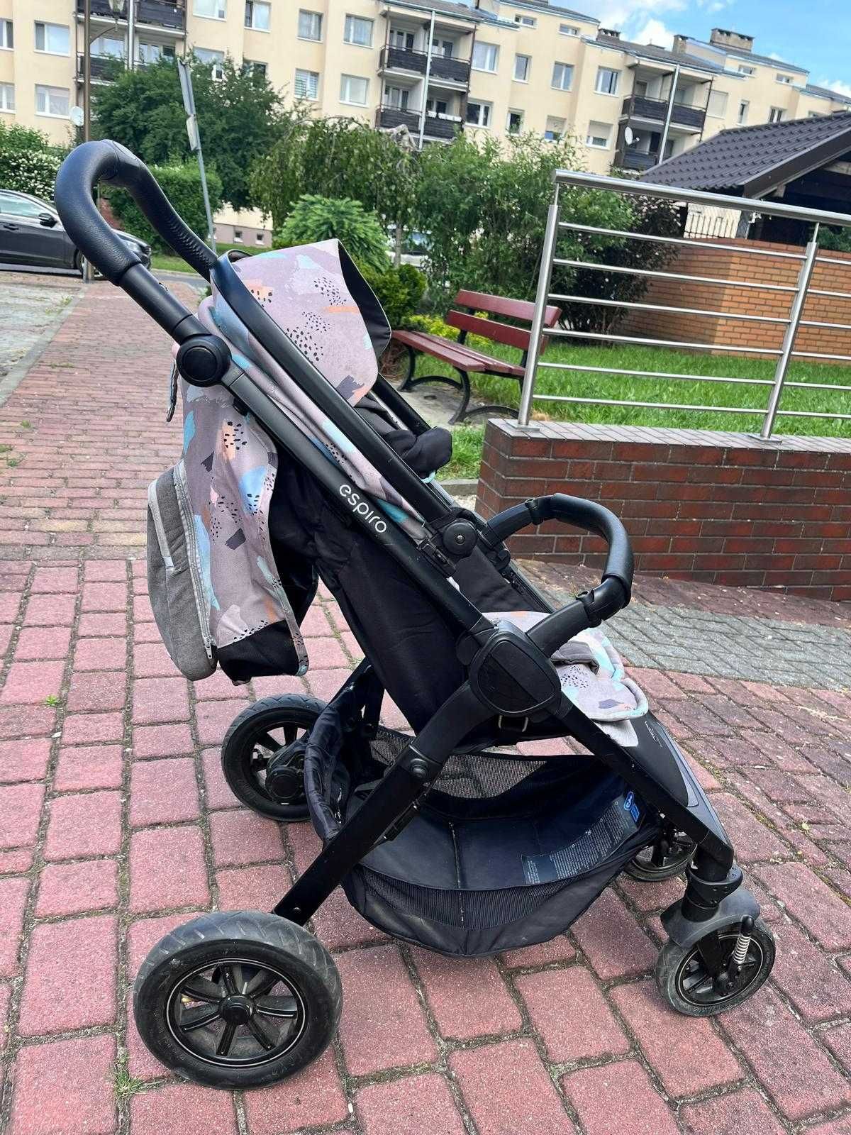 Wózek spacerowy z pompowanymi kołami Espiro Sonic Air 50 + rowerek.
