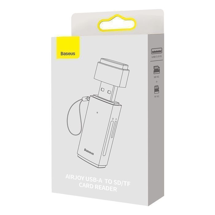 Baseus Lite Series adapter czytnik kart SD/TF USB szary