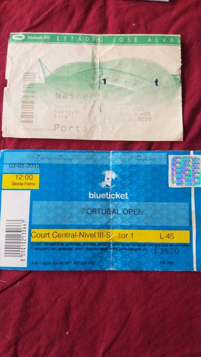 Bilhetes Futebol antigos