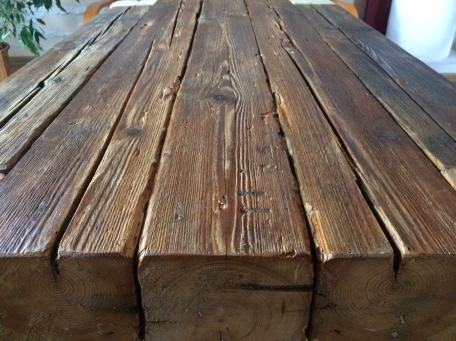Stół rustykalny, stolik kawowy z bali stare drewno