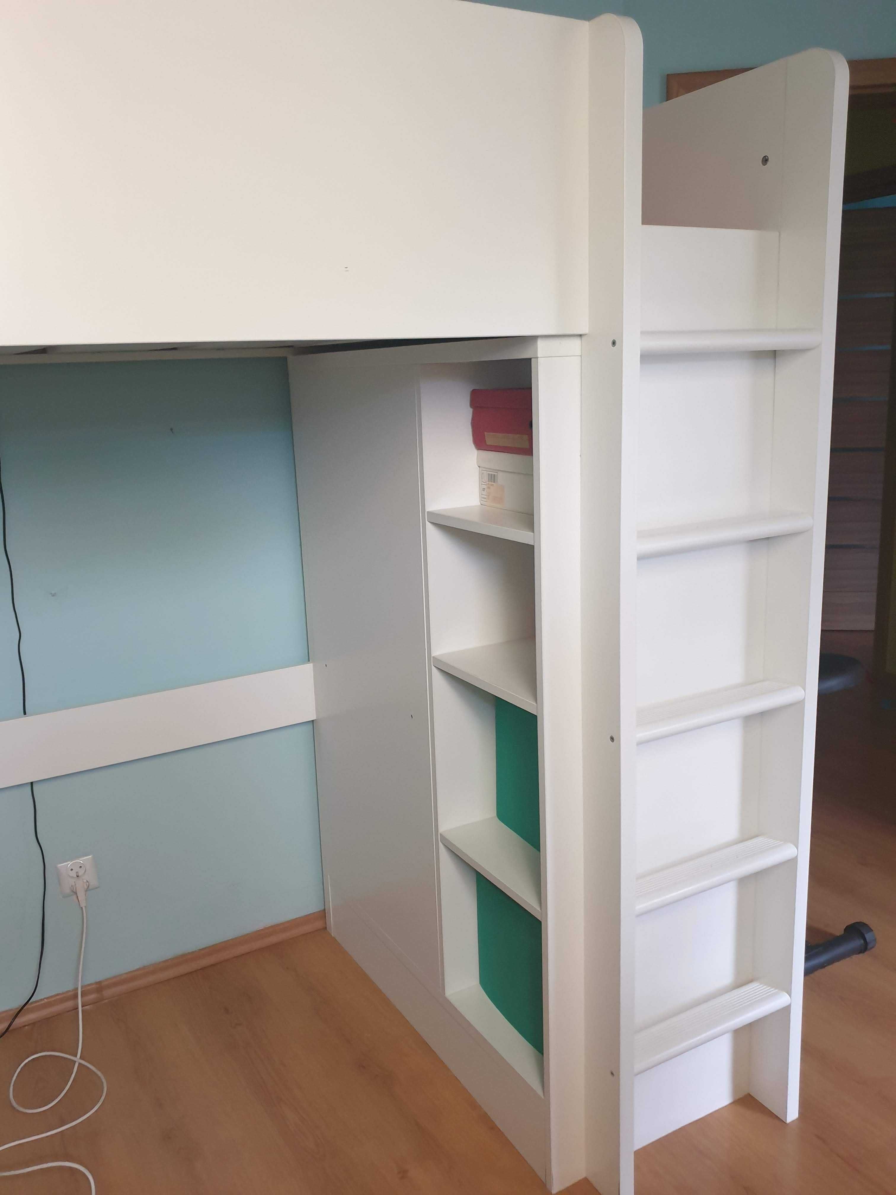 Łóżko piętrowe Ikea Samstad wraz z biurkiem i regałem + krzesło gratis