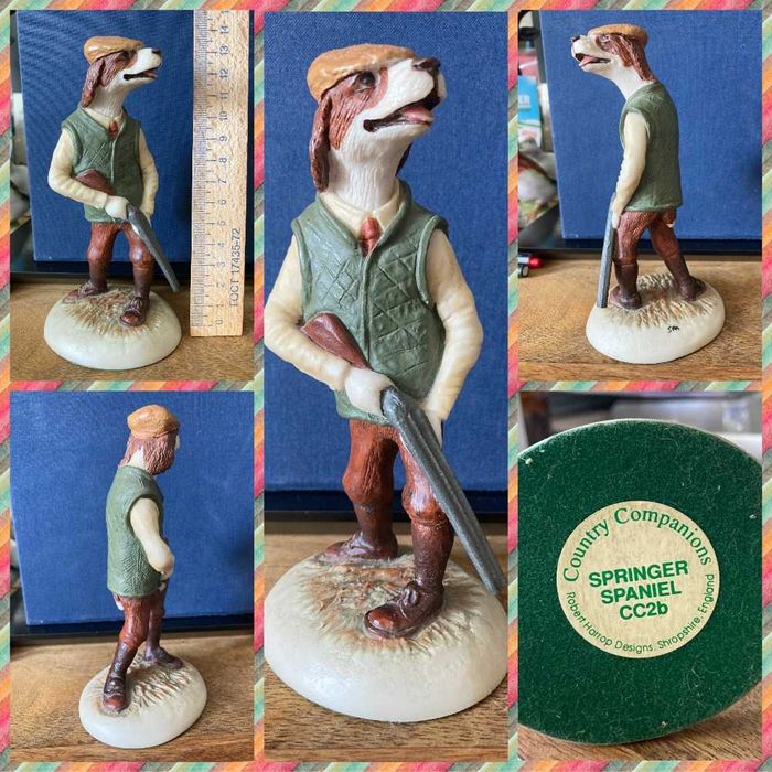 Керамическая статуэтка Собака охотник Спаниель Англия Егерь