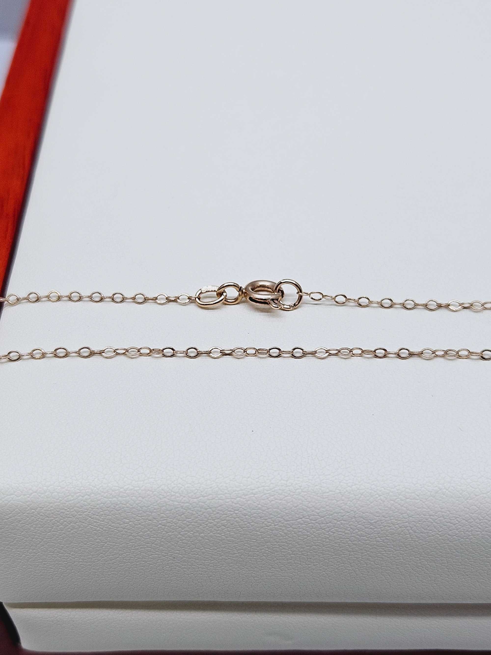 Klasyczny splot ankier łańcuszek różowe złoto długi 65cm