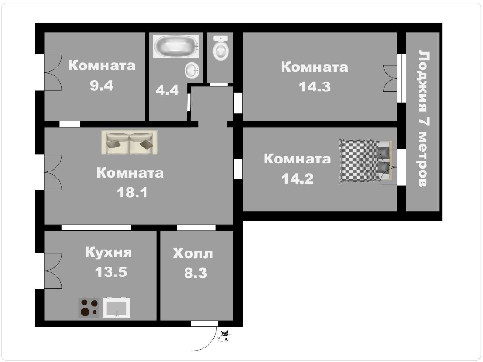 4к квартира Хортицкий район - ул. Рубана, капремонт, безопасный район