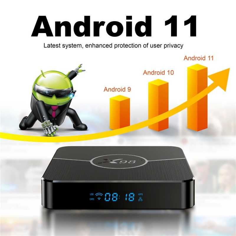 X98 PLUS 4/32 Android 11 Smart Box 4K Amlogic S905W2 Магазин Гарантия