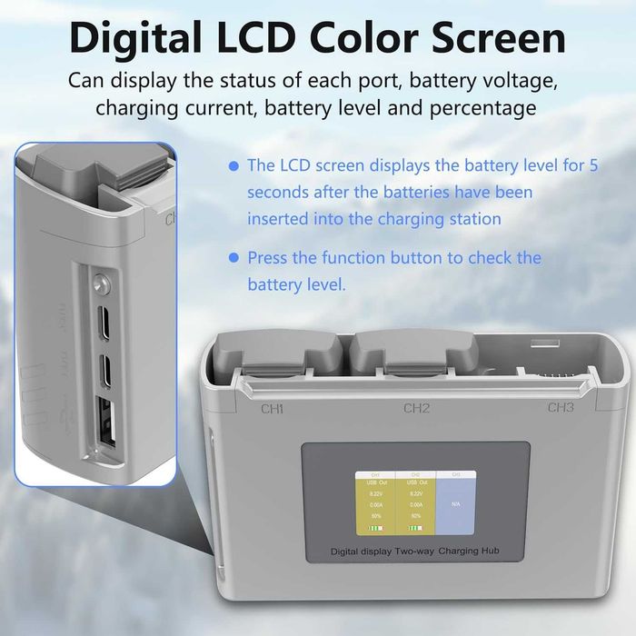 2 Baterias com estação de carregamento para Drone DJI Mini 4K/Mini 2