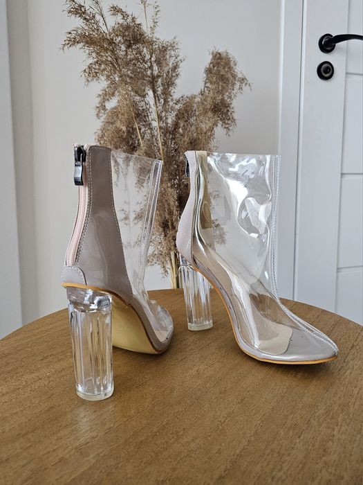 Nowe przezroczyste transparentne botki roz. 38