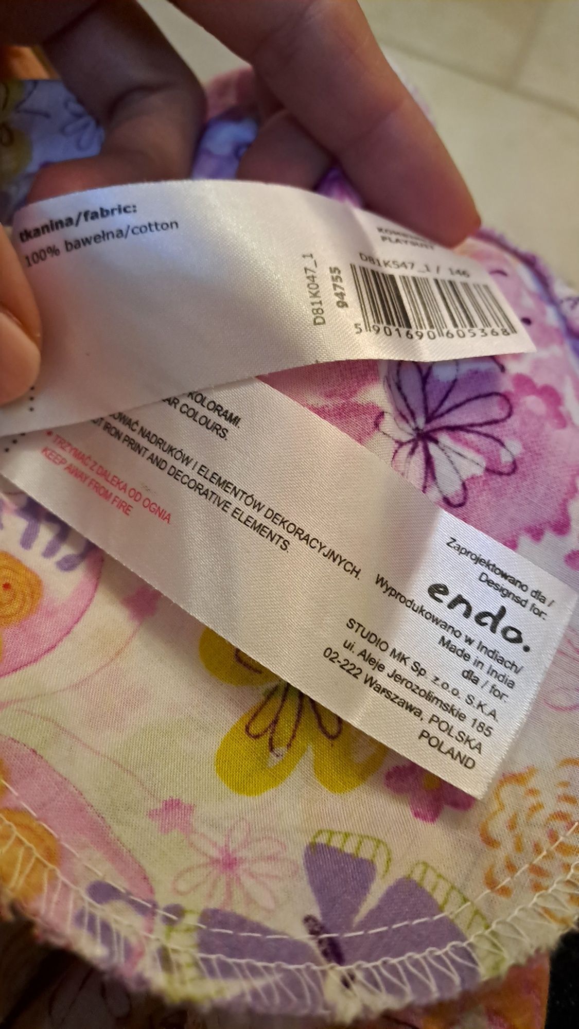 Kombinezonik letni, dziewczęcy, Endo, 146, z kieszeniami w boku