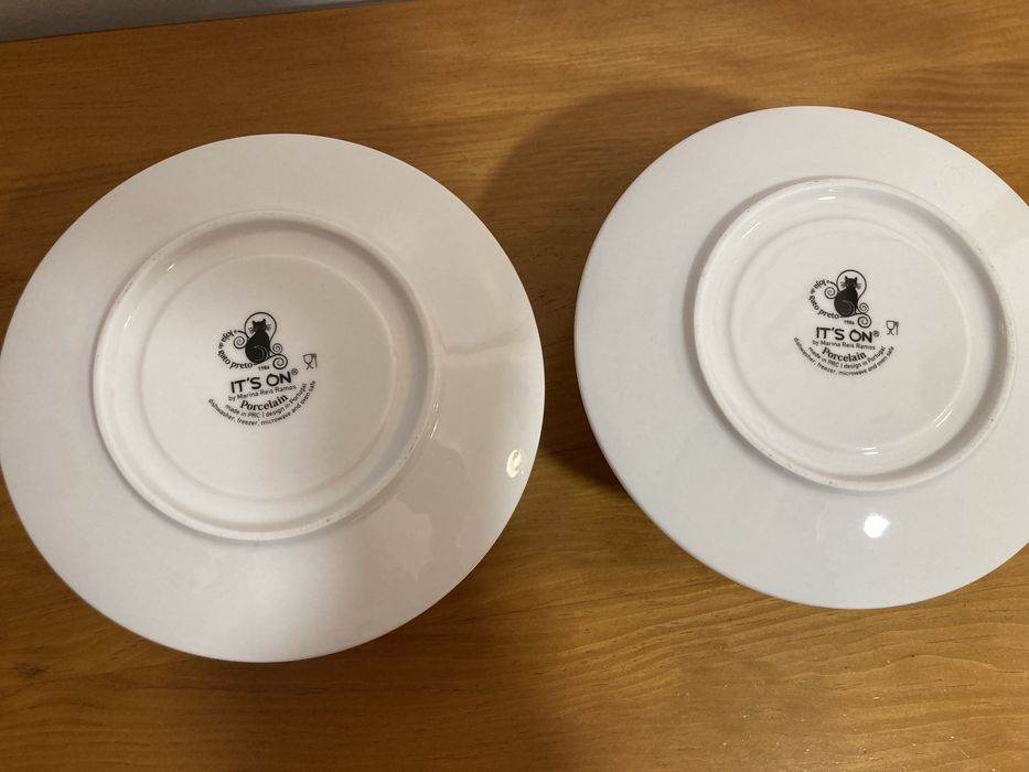 Gato Preto Conjunto de 2 Chávenas de Chá