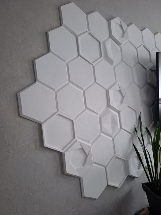 Продам залишки гіпсових 3d панелей, шестигранників