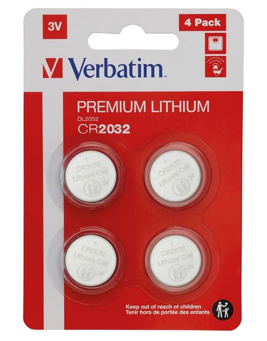 Verbatim - baterie CR2032 - 4 sztuki - nowe