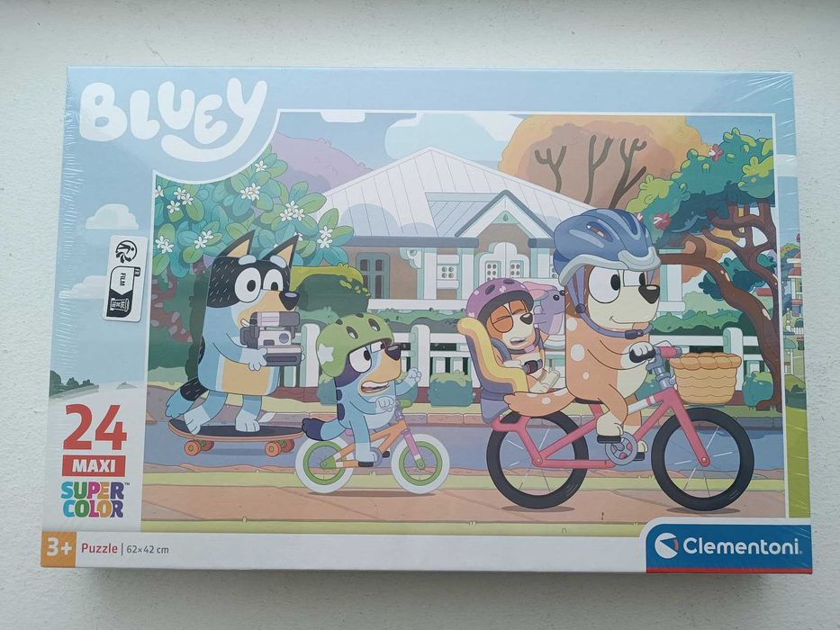 Novidade:Puzzle Clementoni Bluey SuperColor Maxi 62x42cm 24 peças